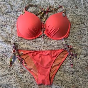 Bright coral Victoria’s Secret Bikini Bathing Suit